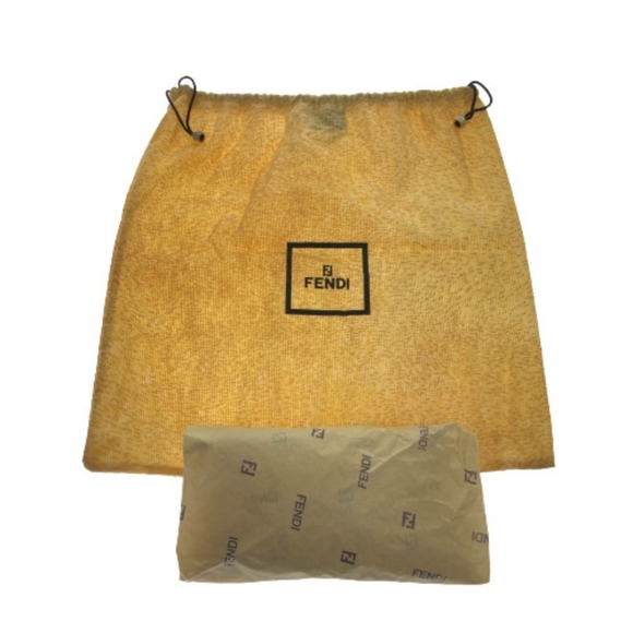 FENDI Zucchino Hobo Shoulder Bag 2201 26424 Black Silver Handbag - Picture 8 of 10